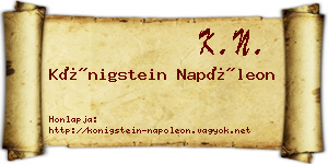 Königstein Napóleon névjegykártya
